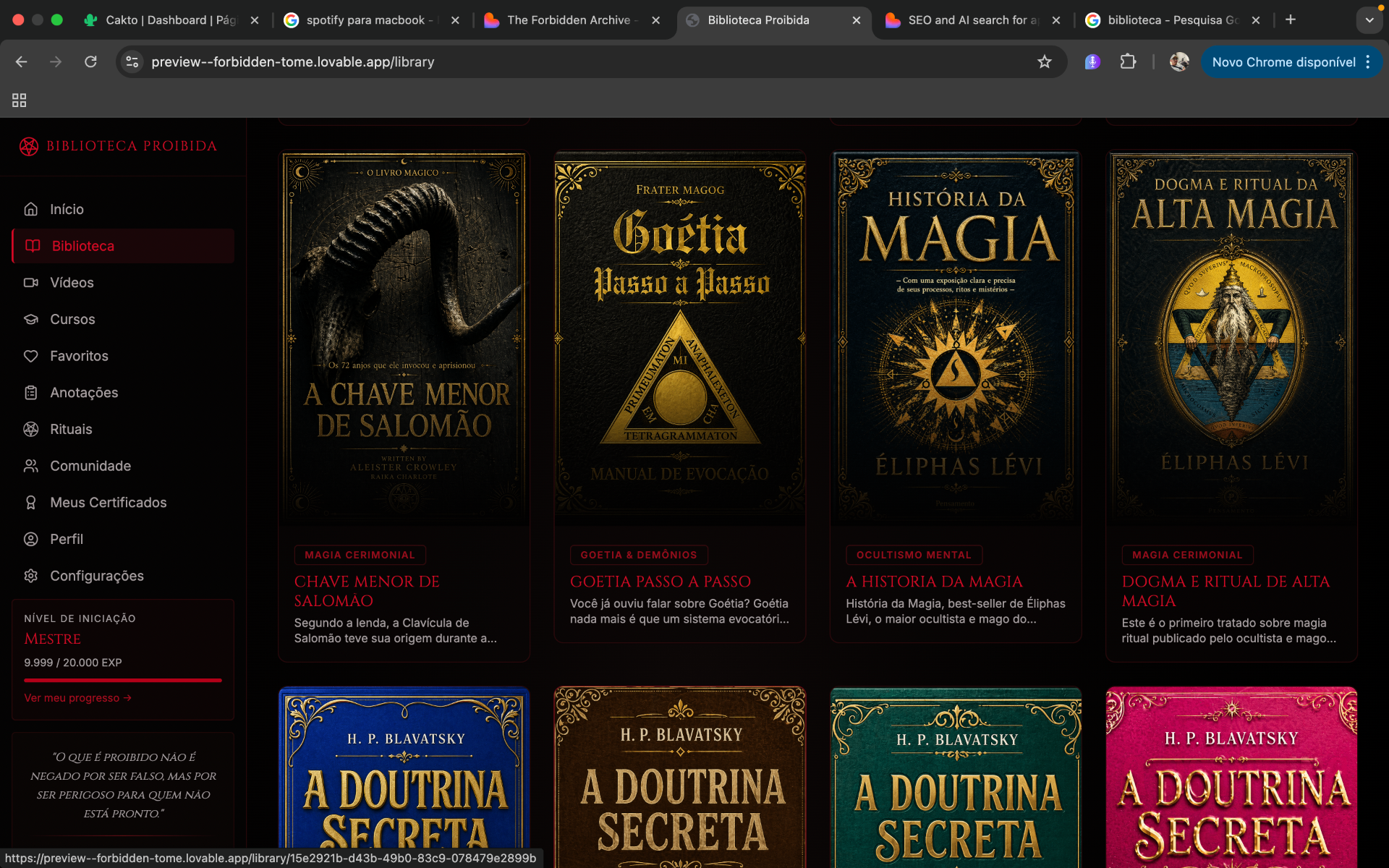 240+ grimórios em capa de luxo